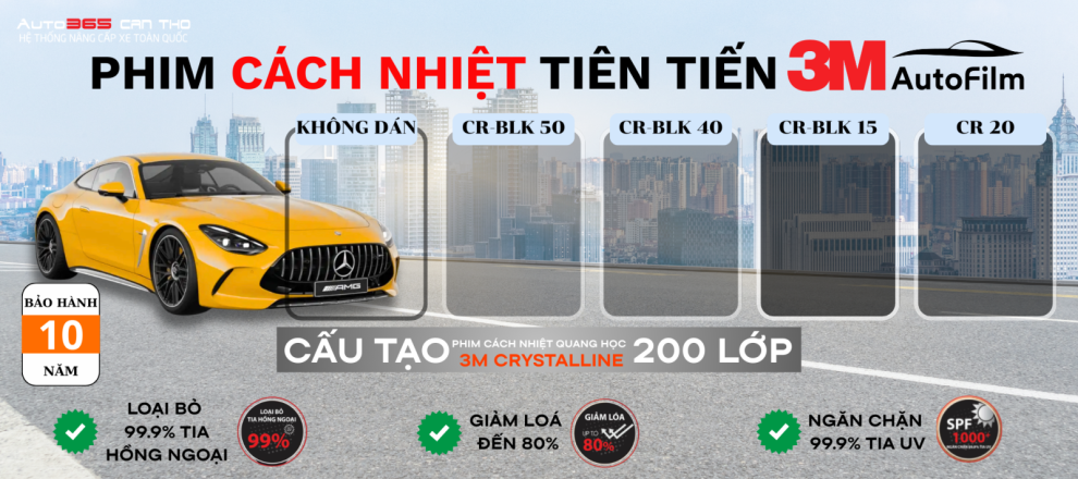 DÁN FULL PHIM CÁCH NHIỆT 3M TẠI AUTO365 CẦN THƠ